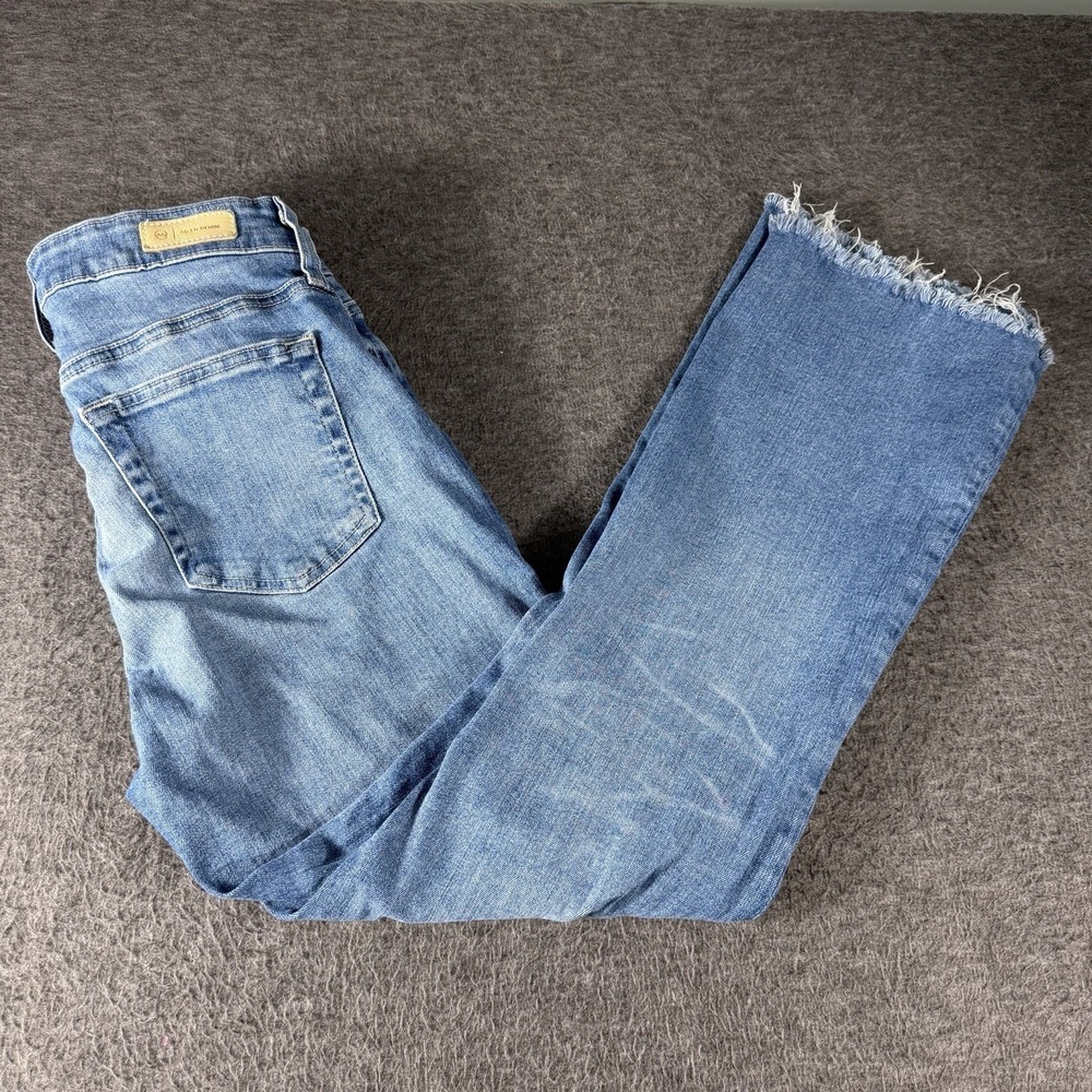 AG Adriano Goldschmied Sz‎ 27 High Rise Farrah Crop Boot Cut Jeans Stretch Denim